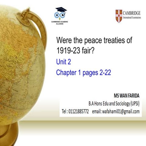 Were the peace treaties of 1919-1923 fair