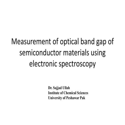 Optical band gap measurement by diffuse reflectance spectroscopy (drs)