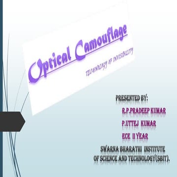 Optical camouflage ....
