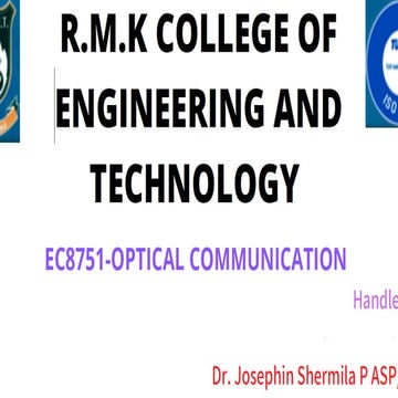 Optical communication  Unit 1 Basics