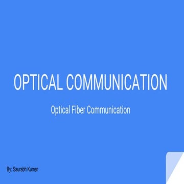 Optical fiber Communication 