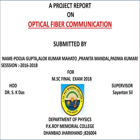 OPTICAL FIBER COMMUNICATION PPT | PPTX