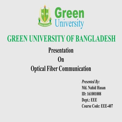 Optical fiber communication presentation