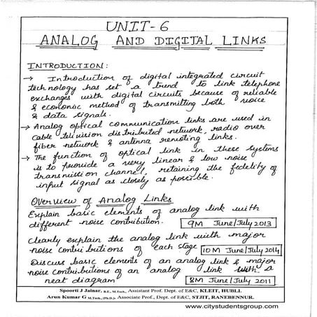Optical fiber communication (Unit 6) notes written by Spoorti Arun Kumar (AP,...