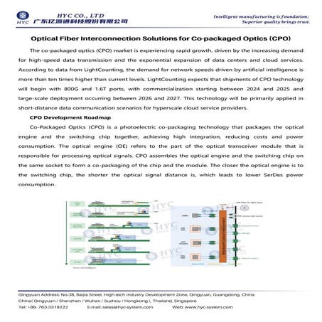 Optical Fiber Interconnection Solutions for Co-packaged Optics (CPO) | PDF