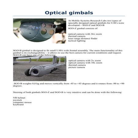 Optical gimbals doc