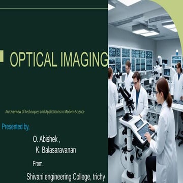 Comprehensive Overview of Optical Imaging Techniques and Applications ...