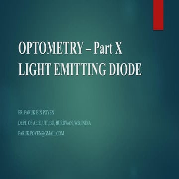 Optical Instrumentation 10. Light Emitting Diode | PDF