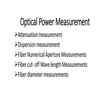 Optical power measurement