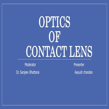 Optics of contact lens