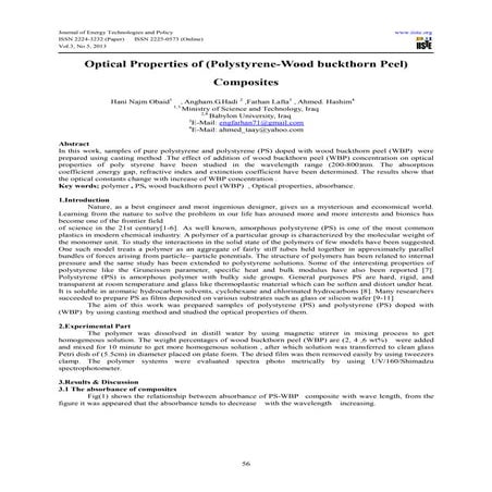 Optical properties of (polystyrene wood buckthorn peel) composites