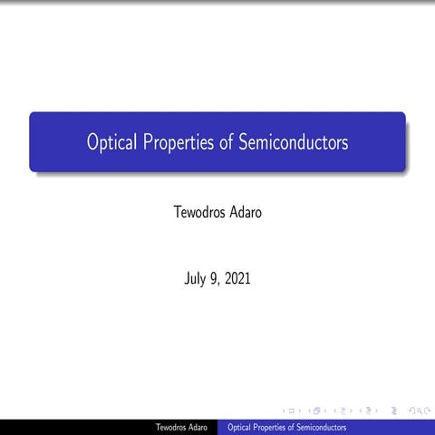Optical properties of semiconductors ppt