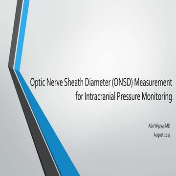 Optic Nerve Sheath Diameter (ONSD) Measurement for Intracranial Pressure Moni...