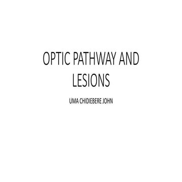 Optic pathway and lesions
