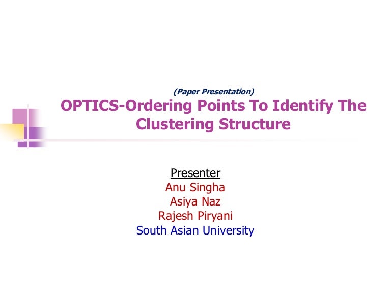 Optics ordering points to identify the clustering structure