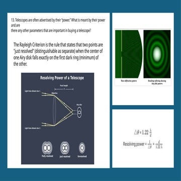 Understanding the Rayleigh Criterion and Telescope Power for Optimal ...