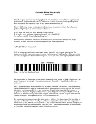 Optics for digital photography