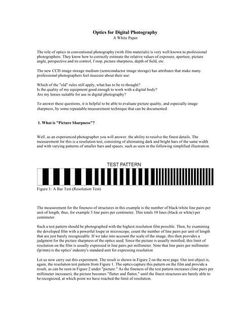 Optics for digital photography
