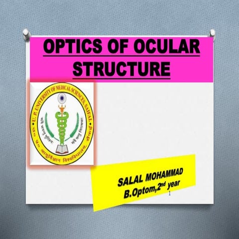 Optics of ocular structure