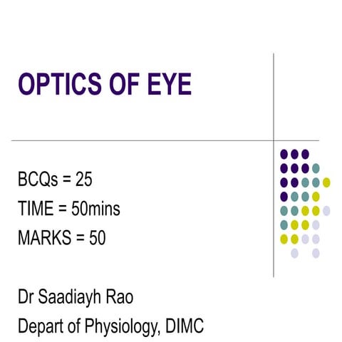Optics of vision  bcqs