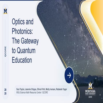 Optics and Photonics: The Gateway to Quantum Education | PPTX