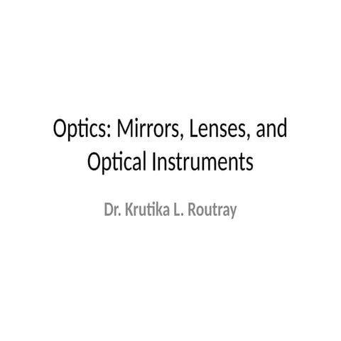 Optics_Presentation for polytechnic students | PPTX