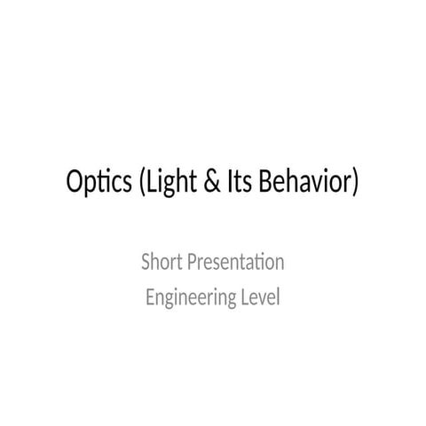 Comprehensive Introduction to Optics: Reflection, Refraction, and ...