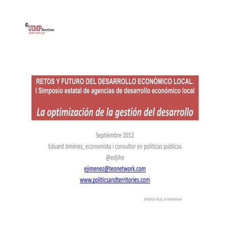 I Simposio estatal de agencias de desarrollo económico local
