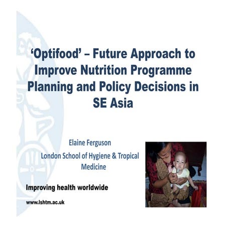 OptiFood Improving Nutrition Programmes for the Future | PDF