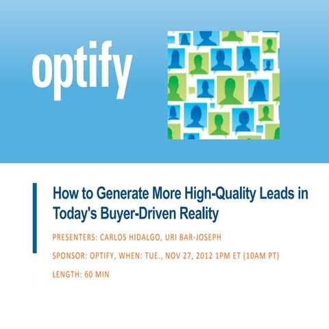 How to Generate More High-Quality Leads in Today's Buyer-Driven Reality