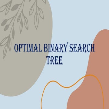 OPTIMAL BINARY SEARCH | PPTX