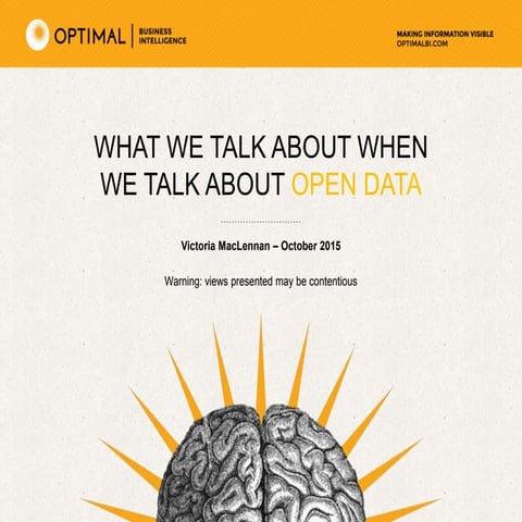 OptimalBI - An introduction to open data