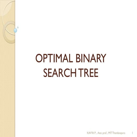 Optimal binary search tree | PPT