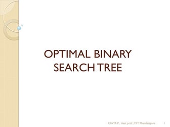 Optimal binary search tree