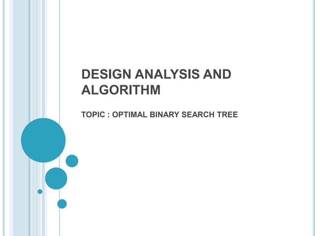 Optimal Binary Search tree ppt seminar.pptx