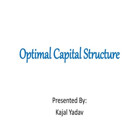 Optimal capital structure