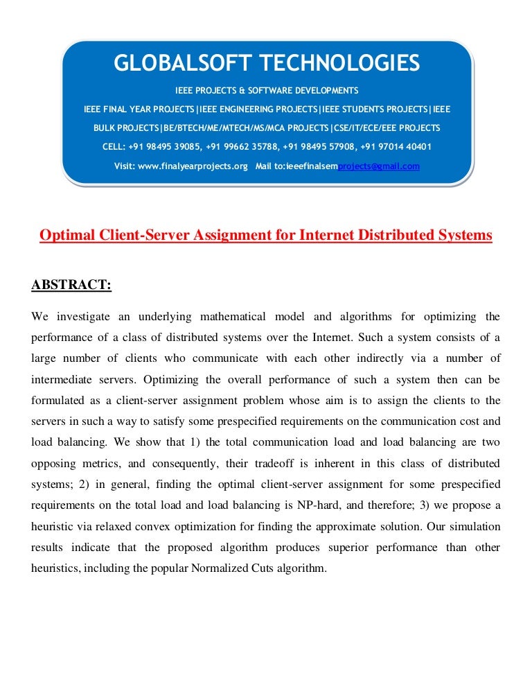 Distributed computing homework