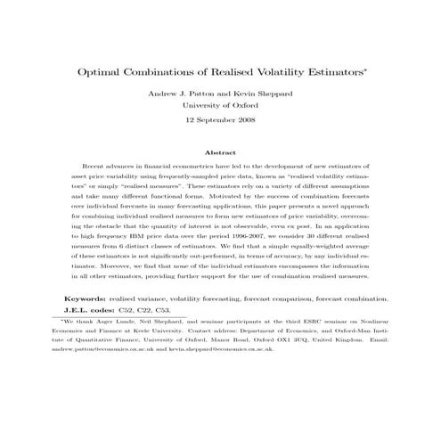 !!!!!!!!!!!!!!!!!!!!!!!!Optimal combinationofrealizedvolatilityestimators!!!!...