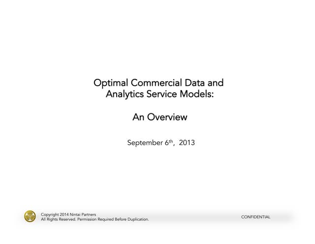 ACO/Pharma Commercial Data Analytics Service Models