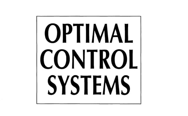 Optimal control systems