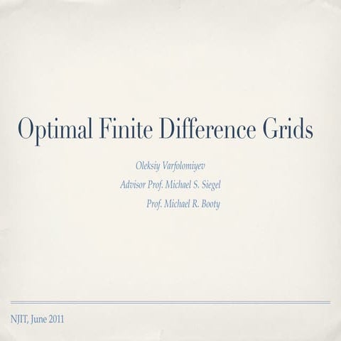 Optimal Finite Difference Grids