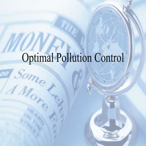 Optimal pollution control