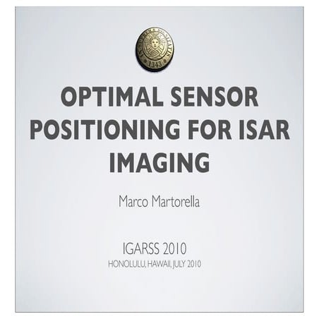 FR4.L09 - OPTIMAL SENSOR POSITIONING FOR ISAR IMAGING | PDF