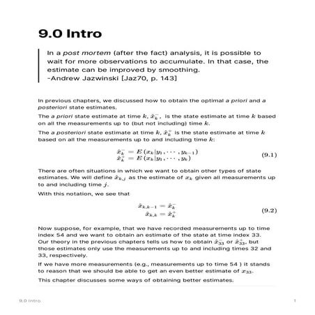 Sensor Fusion Study - Ch9. Optimal Smoothing [Hayden]