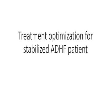Optiminsation after ADHF