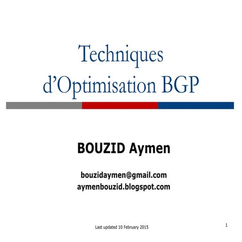 OPTIMISATION BGP