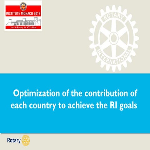 Rotary International Presentation - Monaco GETS Institute Optimisation Figure...