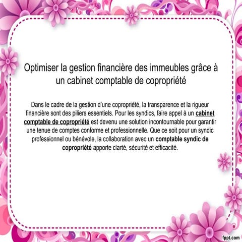 Optimiser la gestion financière des immeubles grâce à un cabinet comptable de...