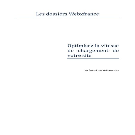 Optimisez la vitesse de chargement de votre site