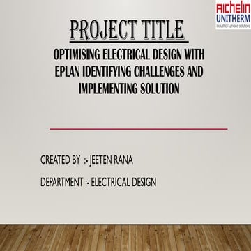 Optimising Electrical Design with Eplan PPT..pptx
